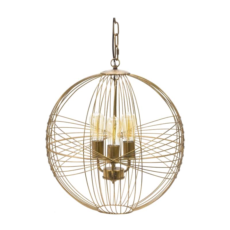 Intricate Metal Sphere Hanging Lamp 20"D On Sale Bed Bath & Beyond